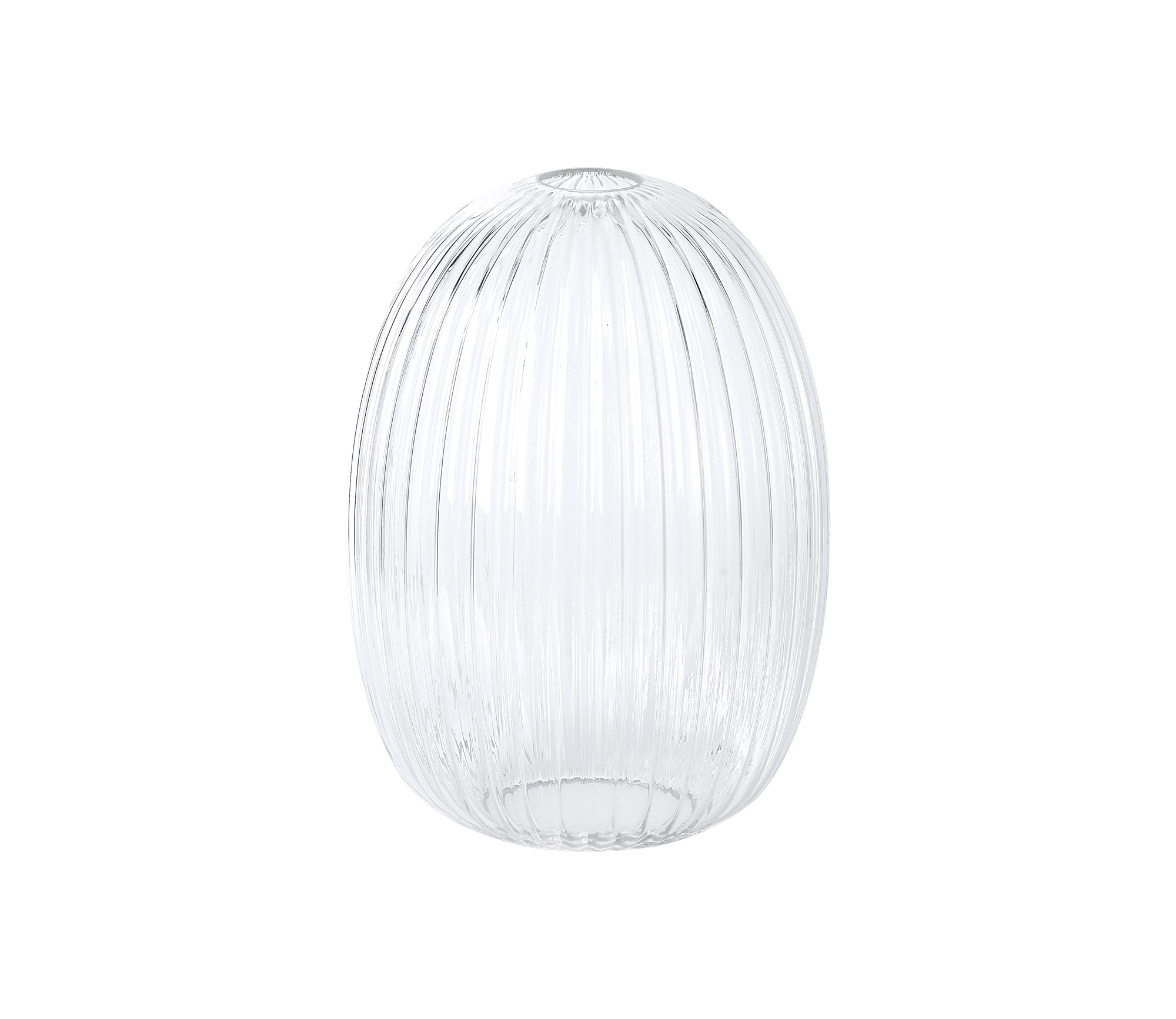 00KIT0578 Reeta Single Antique silver Pendant With Almond Clear Ribbed Glass - Image 5