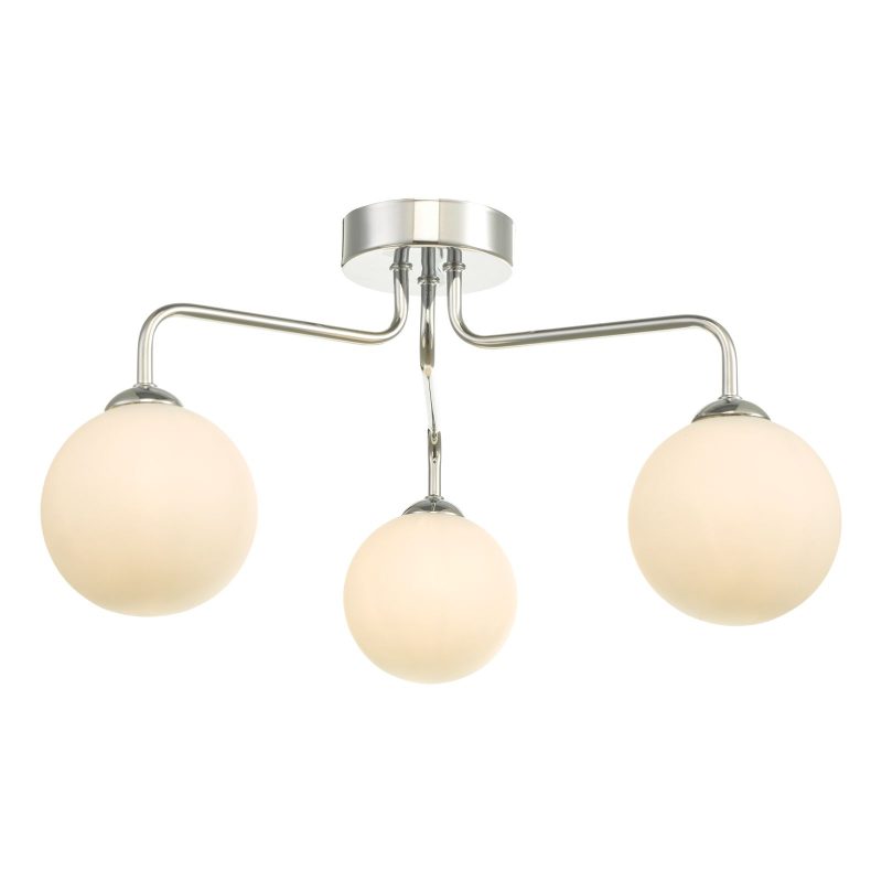 DYEF100350-02 Yeffy 3 Light Ceiling Light Chrome With Opal Glass