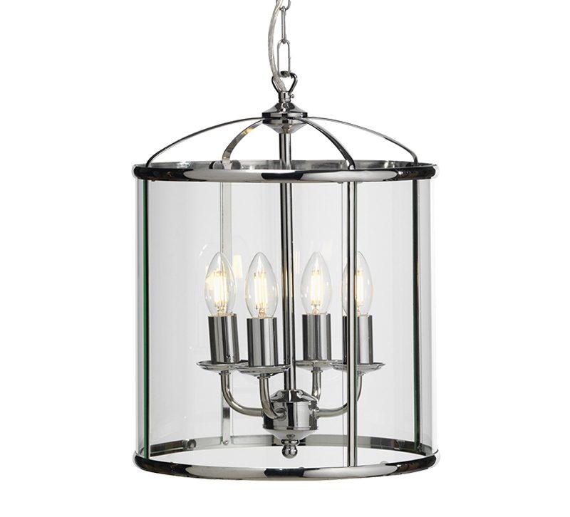 O553514 4 Light Polished Chrome Ceiling Lantern