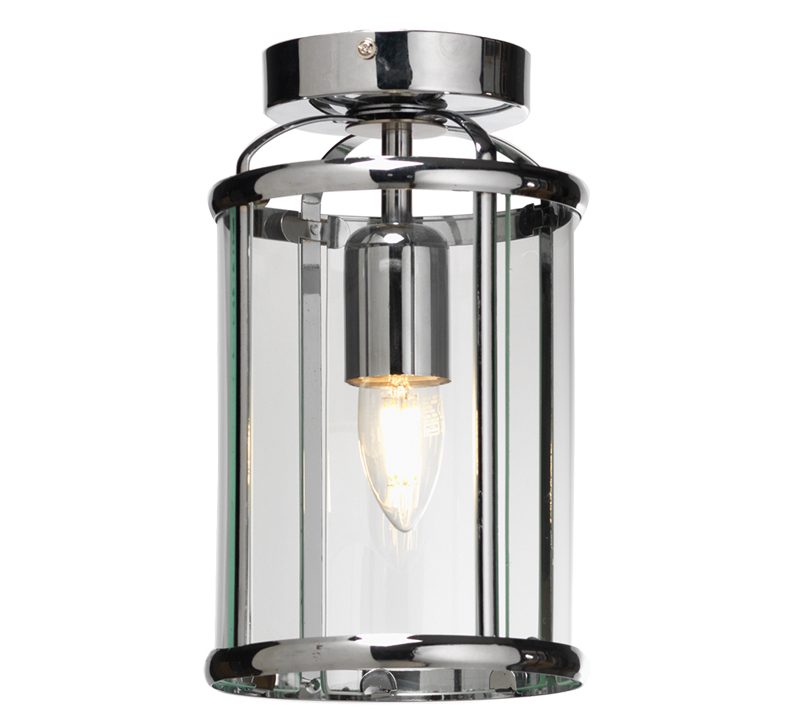 Flush Ceiling Lights | Flush Lantern Polished Chrome