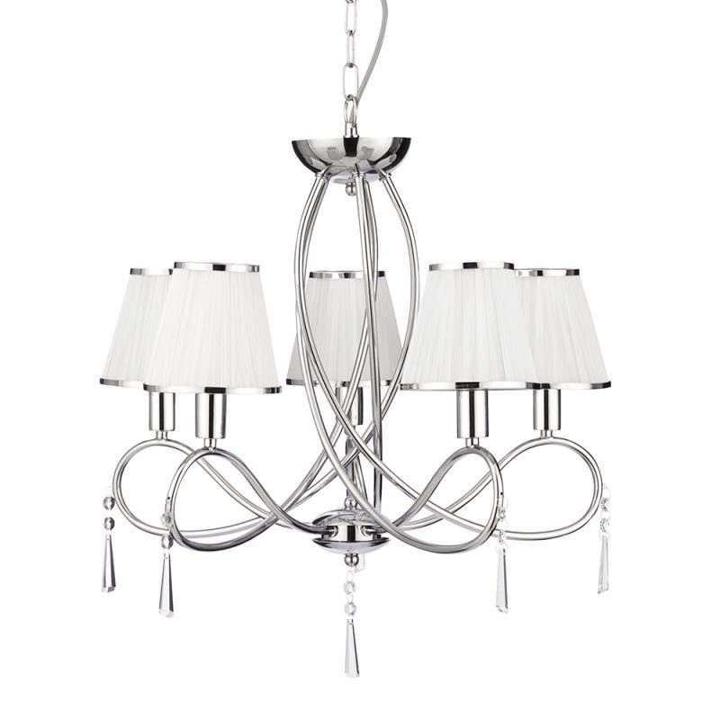 9110355 Simple 5 Arm Chrome Ceiling Pendant