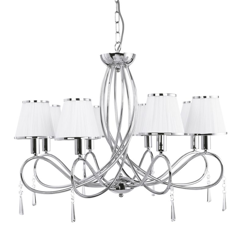 9110388CC Simple 8 Arm Chrome Ceiling Pendant