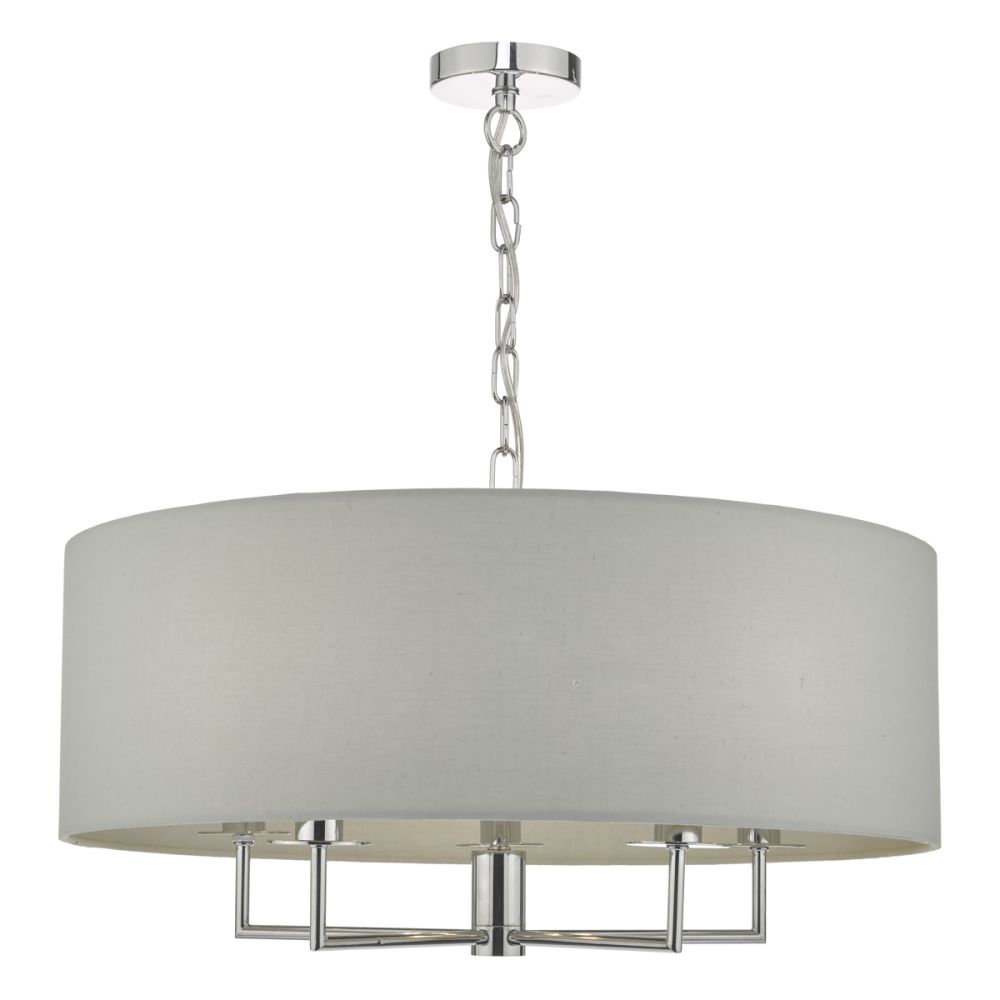 Gemma 5lt Pendant Chrome with Grey shade
