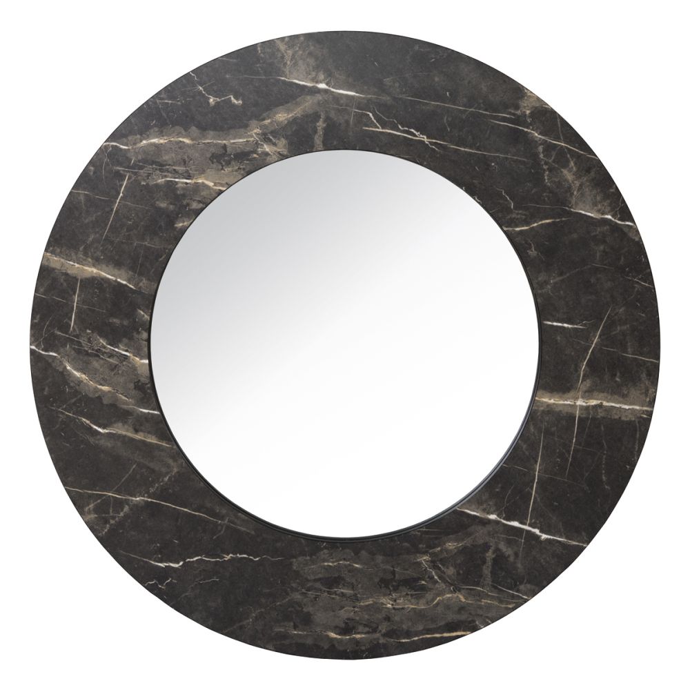 Round mirror 80 cm Dark marble