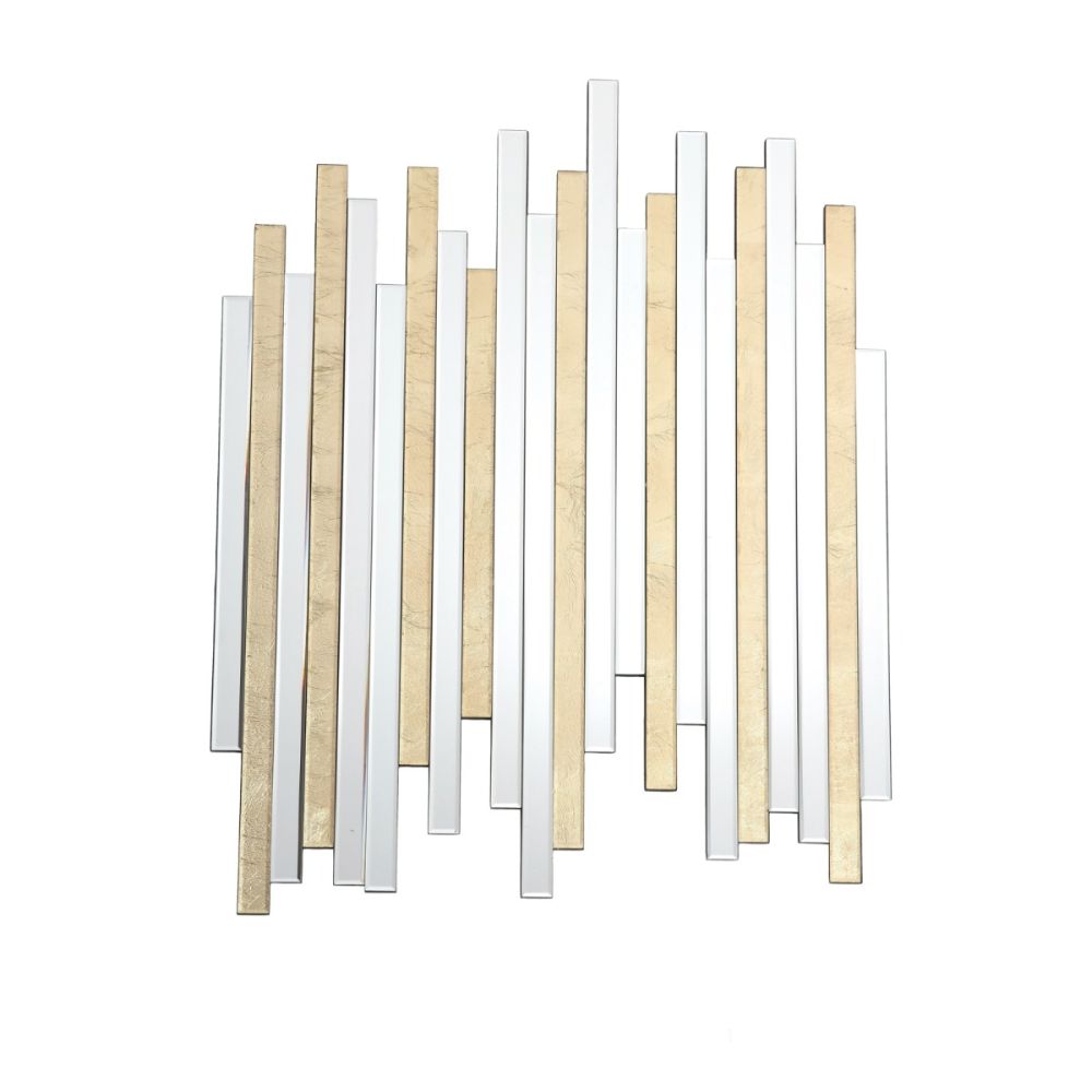 Oblong staggered mirror Gold leaf