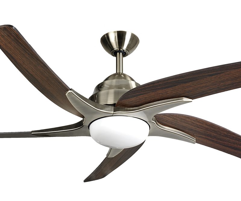 Fantasia VIPER PLUS 116035-LED Antique Brass with Dark Oak Blades 44"