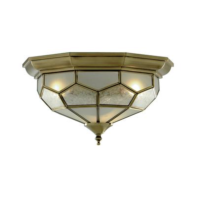 2lt Flush Antique Brass | Antique Brass Ceiling Light