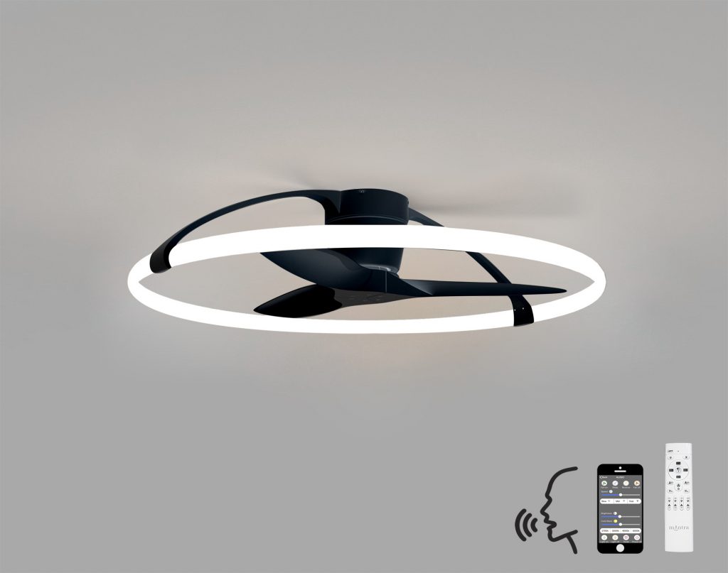 Ceiling Fan Black | Fan with Black wood blades and LED light