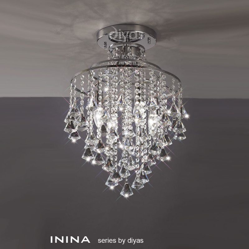 Diyas IL30770 Inina 4 Light Modern Crystal Chandelier