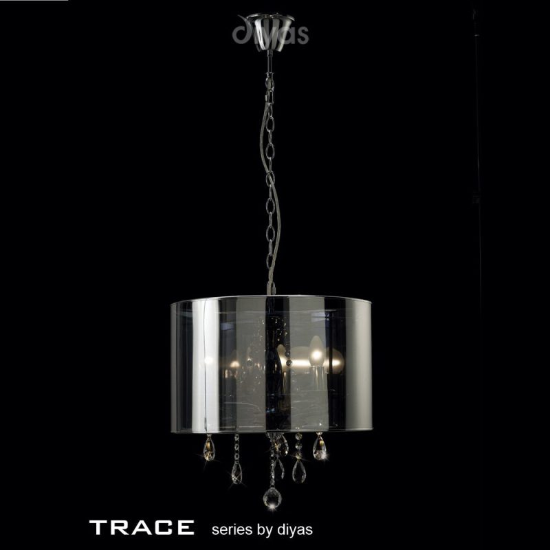 Diyas IL30464 Trace 3 Light Polished Chrome Pendant