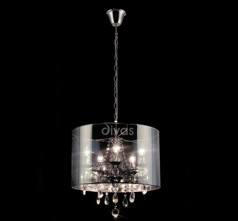 Diyas IL30461 Trace 5 Light Polished Chrome Pendant