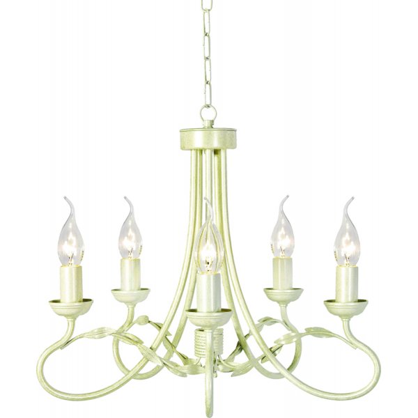Elstead OV5 Olivia 5 Light Chandelier Ivory Gold
