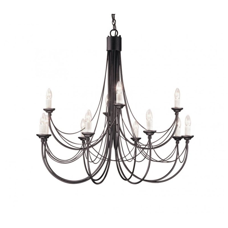 Elstead CB12 Carisbrooke 12 Light Chandelier Black