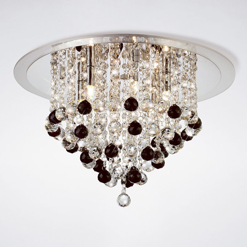 Diyas IL30009BL Atla 6 Light Crystal Ceiling Light