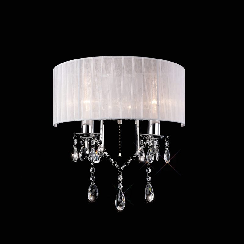 1530061WH Livvy 2 Light Polished Chrome Crystal Wall Light