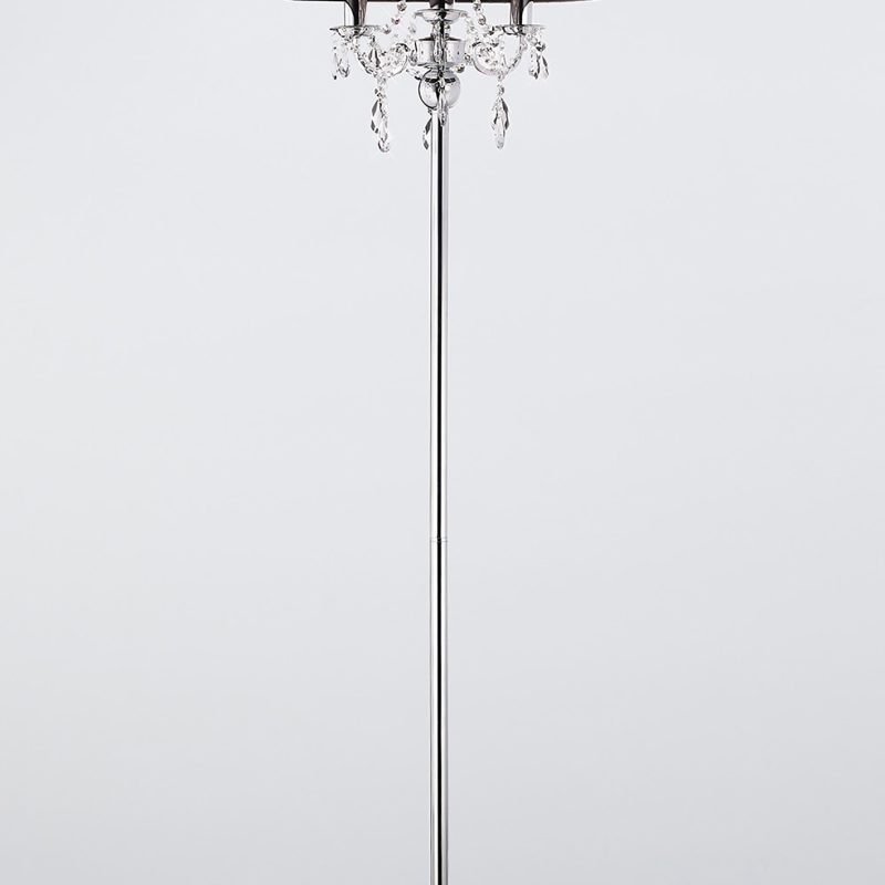 Diyas IL30063BL Olivia 3 Light Polished Chrome Floor Lamp