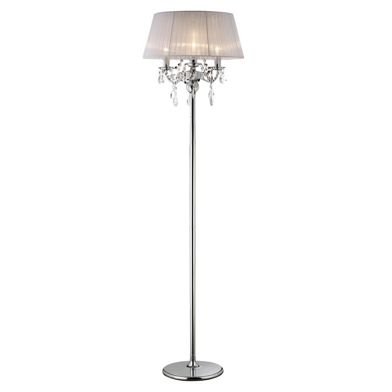 Diyas IL30063WH Olivia 3 Light Polished Chrome Floor Lamp