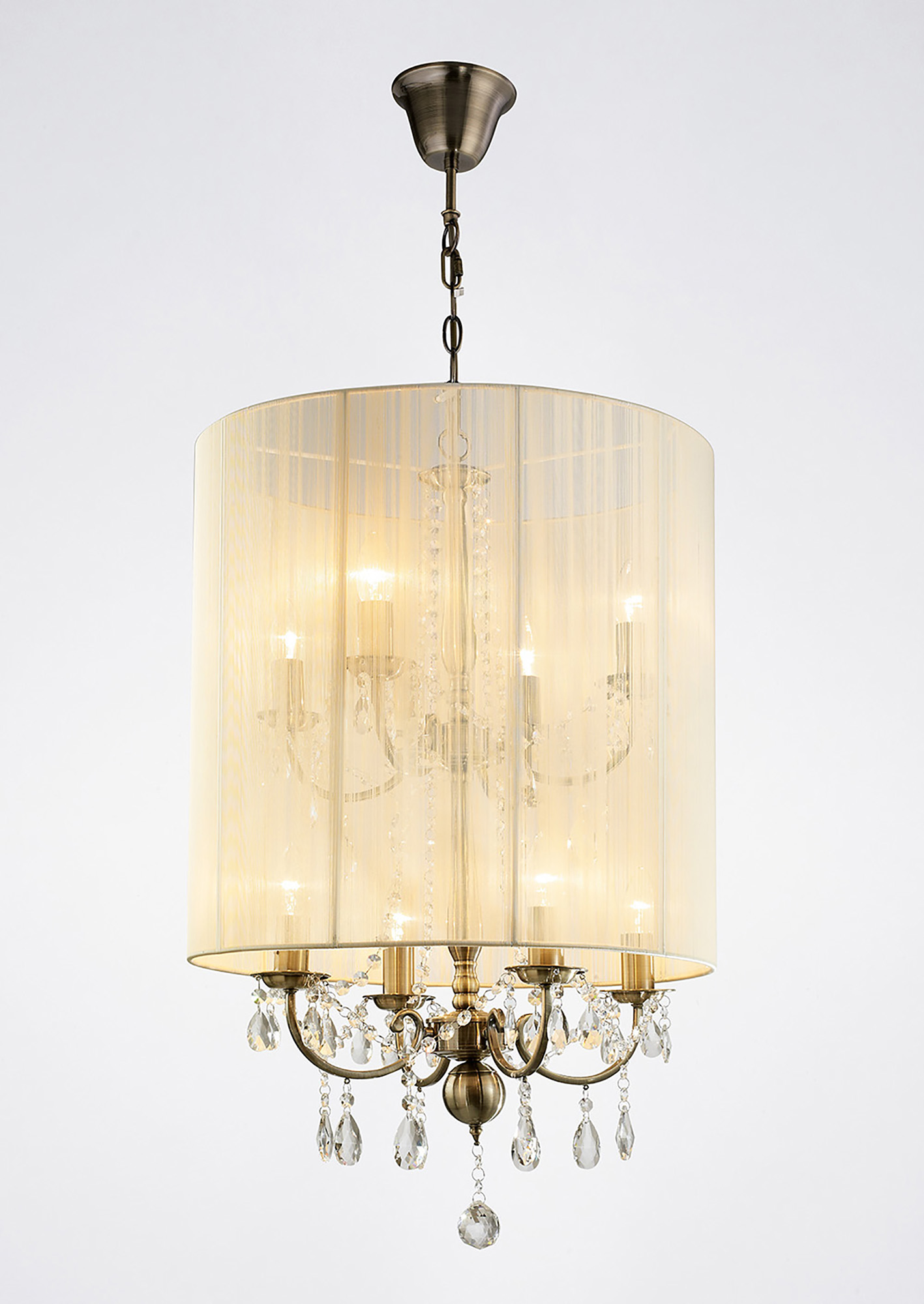 Diyas IL30069 Ella 8 Light Antique Brass Crystal Chandelier