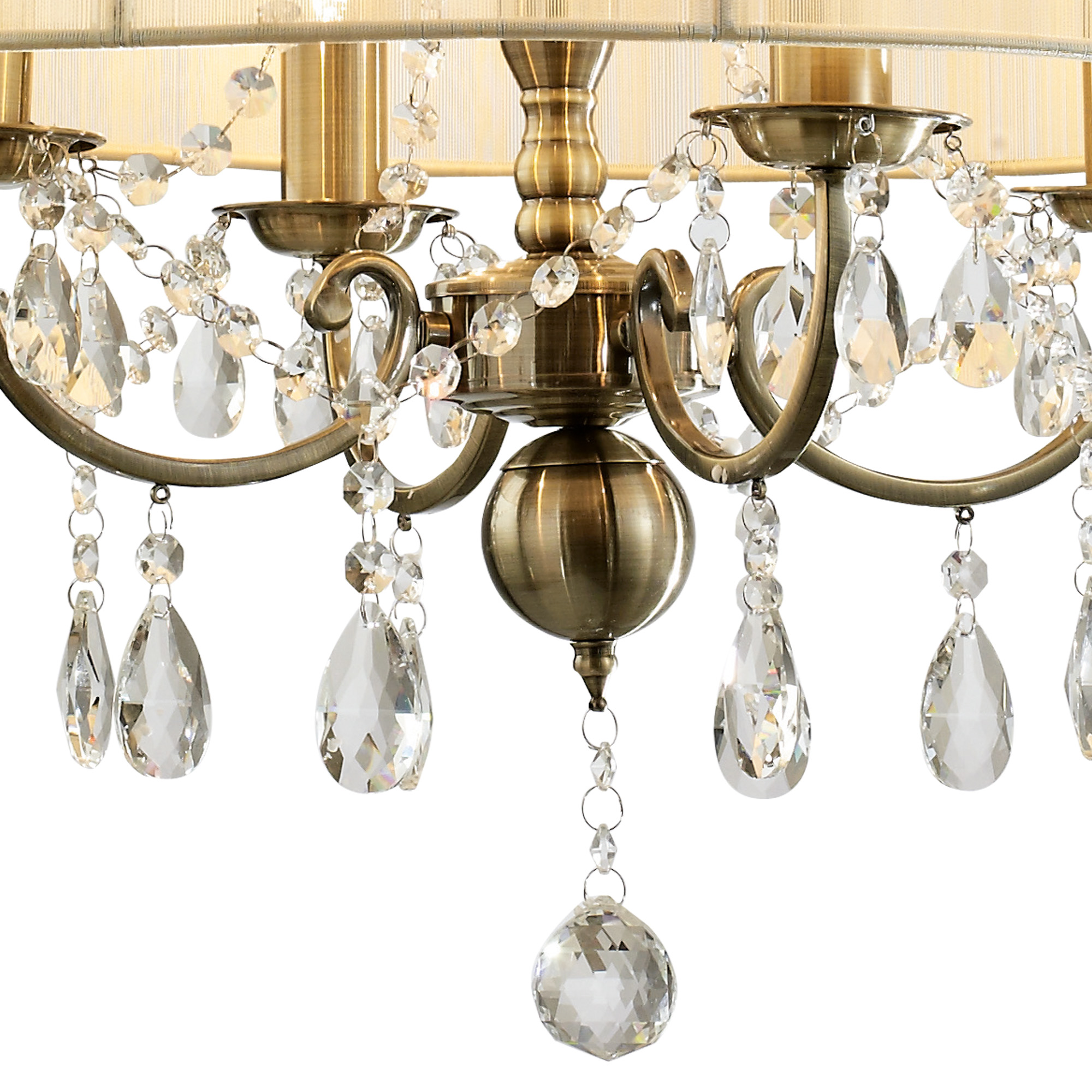 Diyas IL30069 Ella 8 Light Antique Brass Crystal Chandelier - Image 3