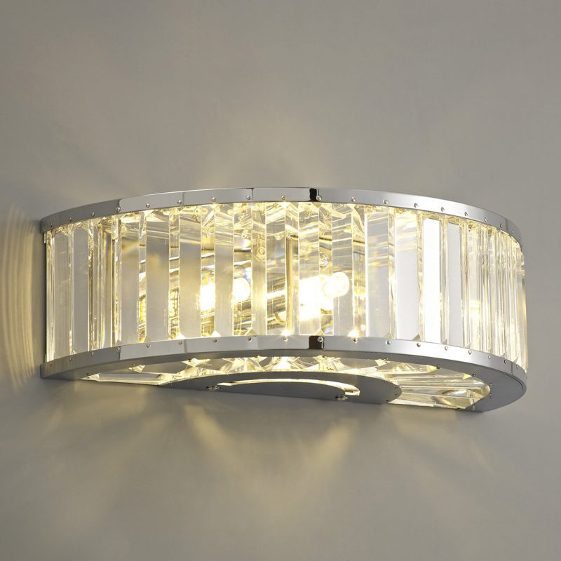 Diyas IL30071 Torre 3 Light Chrome/Crystal Wall Light