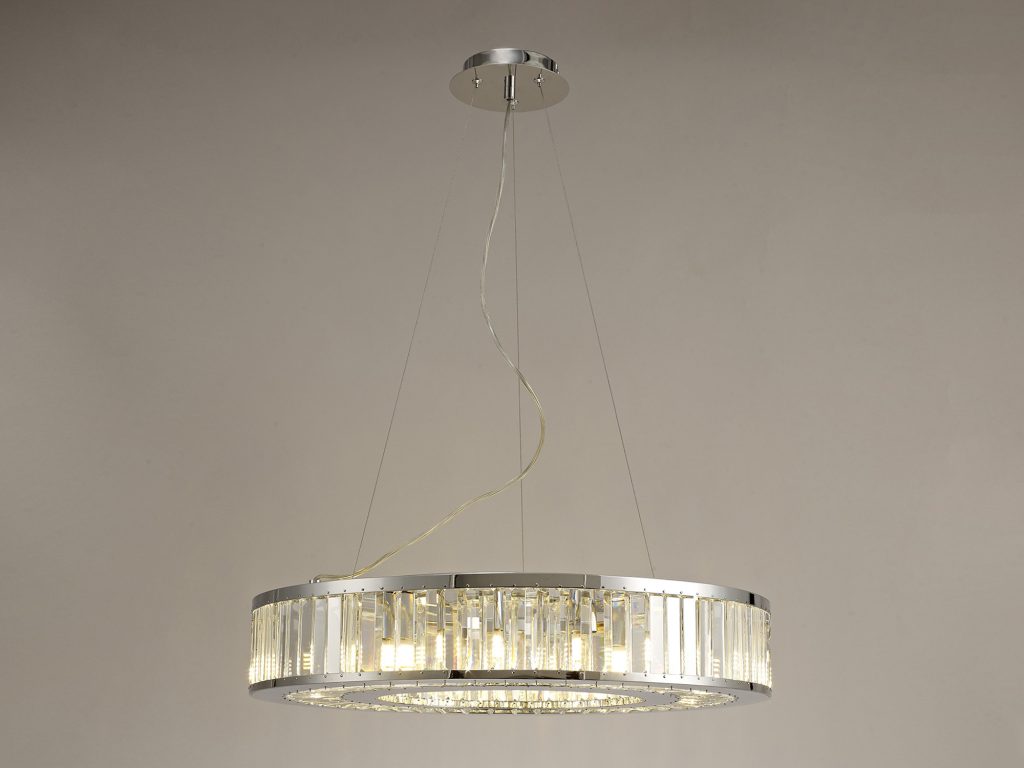 Kitchen Island Pendant Light | 60cm Round Crystal Pendant
