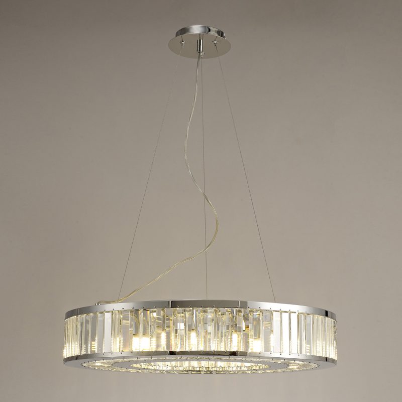 Kitchen Island Pendant Light | 60cm Round Crystal Pendant