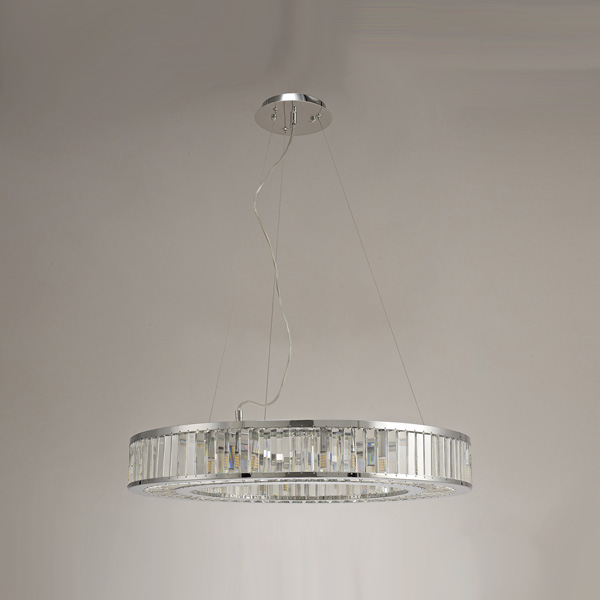 Diyas IL30099 Torre 10 Light Polished Chrome Crystal Ceiling Pendant