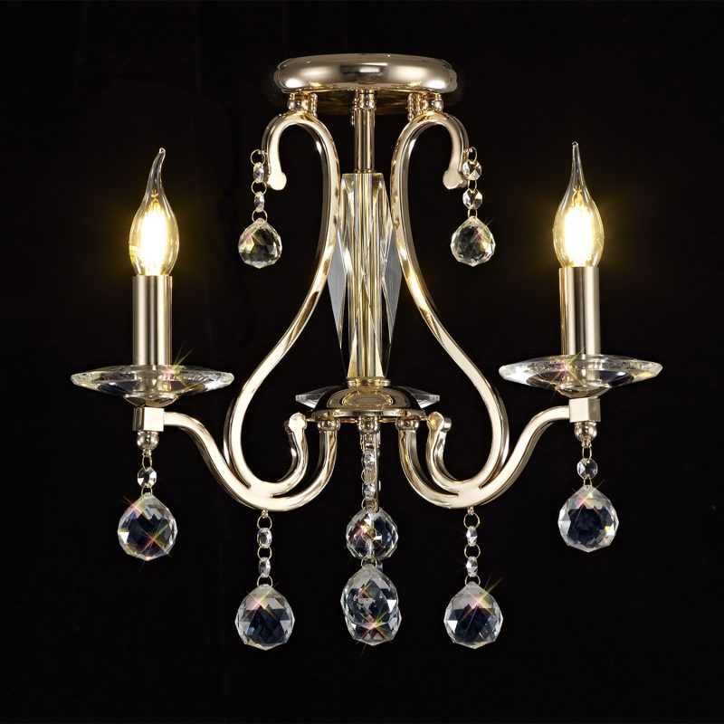 Diyas IL30213 Bianco 3 Light Gold & Crystal Chandelier