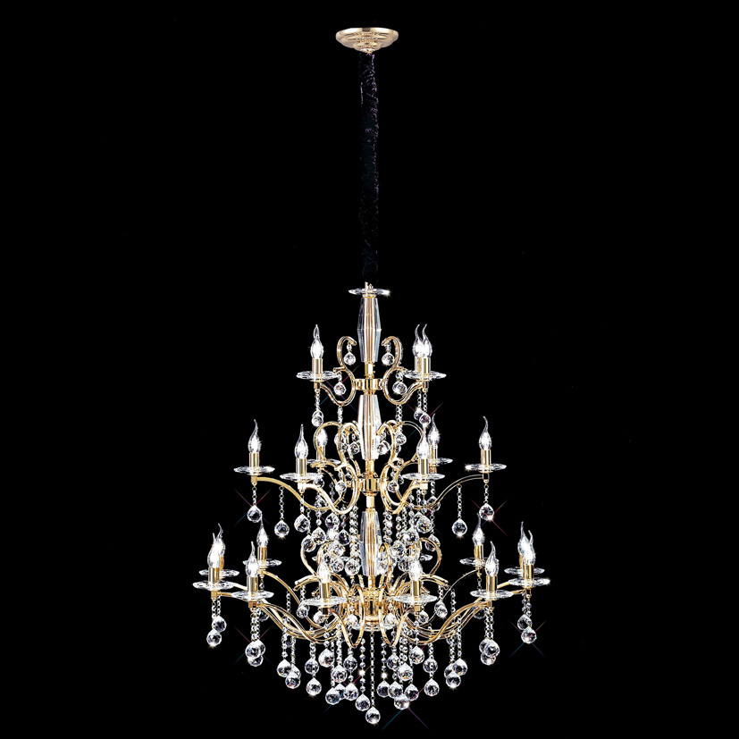 Zane 22 Light Crystal Chandelier Gold