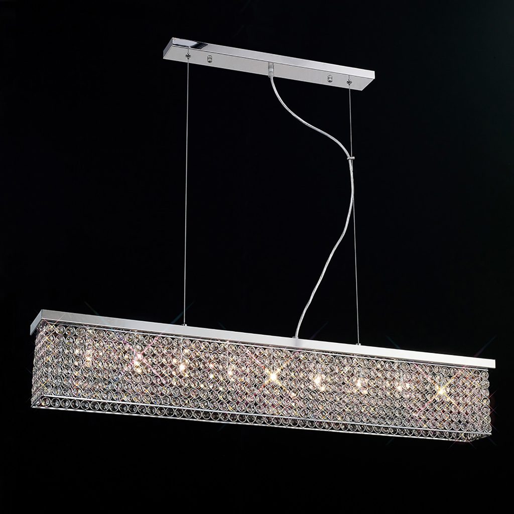 Kitchen Island Pendant Light | 9 Light Crystal Bar Pendant