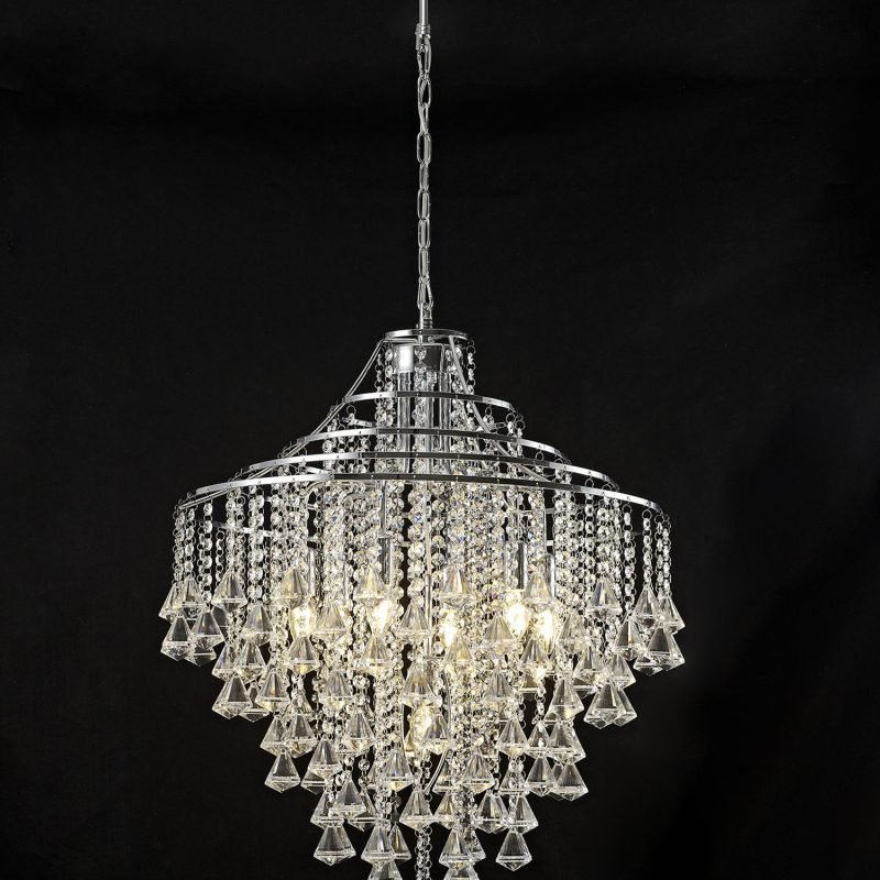 Diyas IL30772 Inina 7 Light Crystal Pendant Polished Chrome