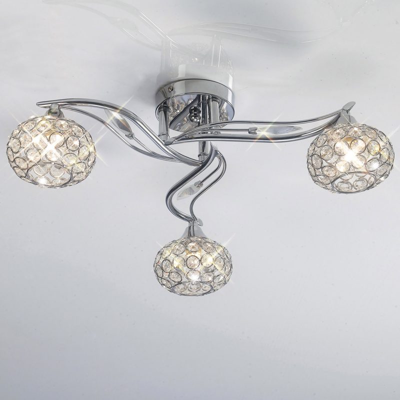 Diyas IL30953 Leimo 3Lt ceiling light Polished chrome