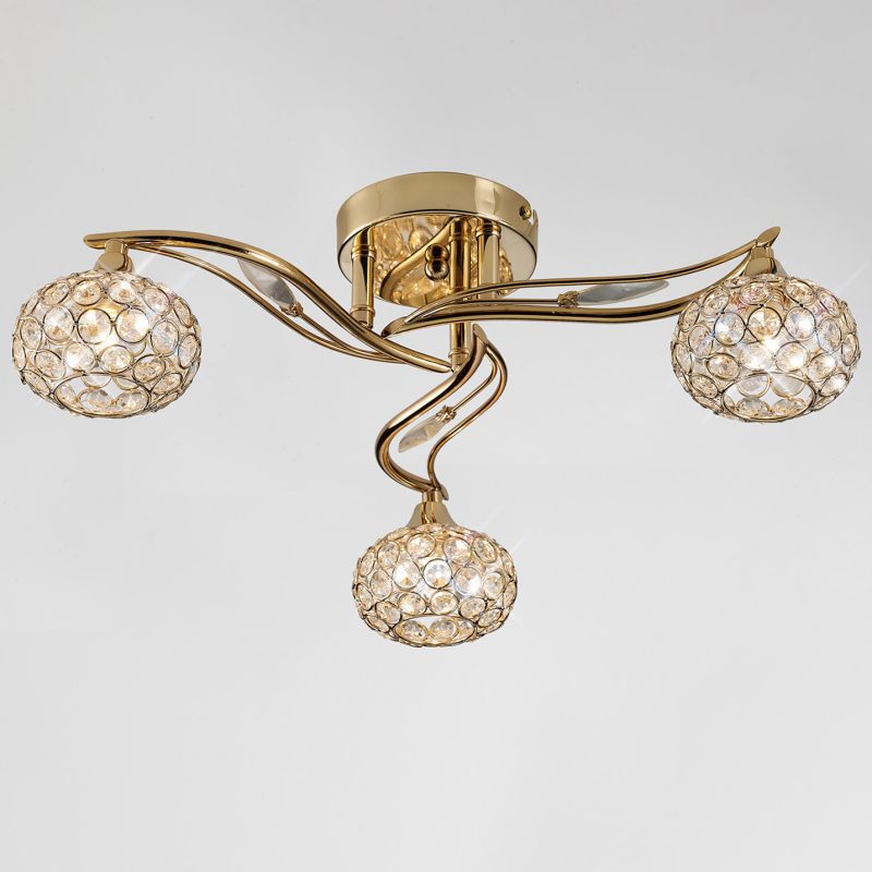 Diyas IL30963 Leimo 3lt French Gold ceiling light