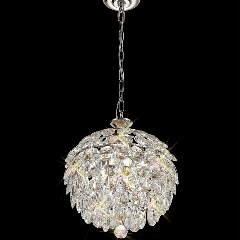 1532800 Bella 3 Light Crystal Pendant Chrome/Crystal
