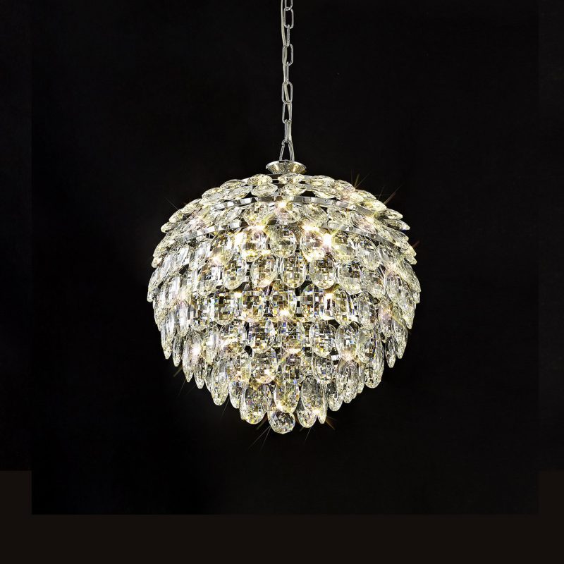 1532801 Bella 6 Light Crystal Pendant Chrome/Crystal
