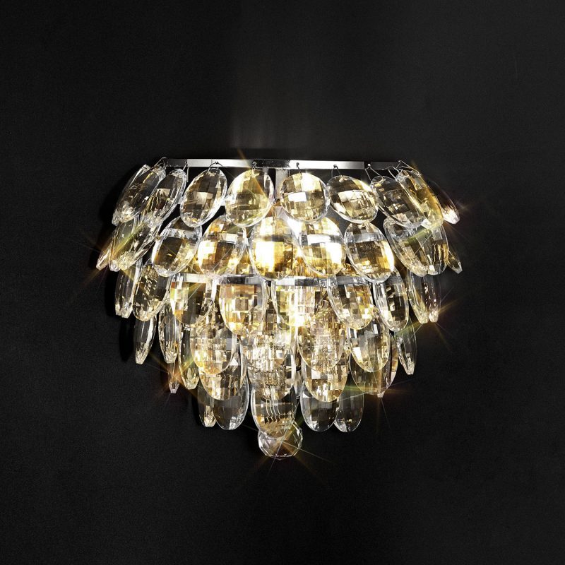 1532806 Bella 1 Light Crystal Wall Light Chrome/Crystal