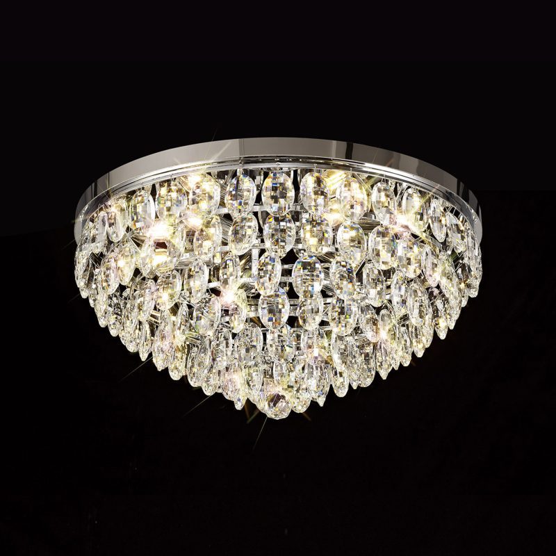 1532813 Bella 60cm Flush Ceiling Light Chrome with Crystal
