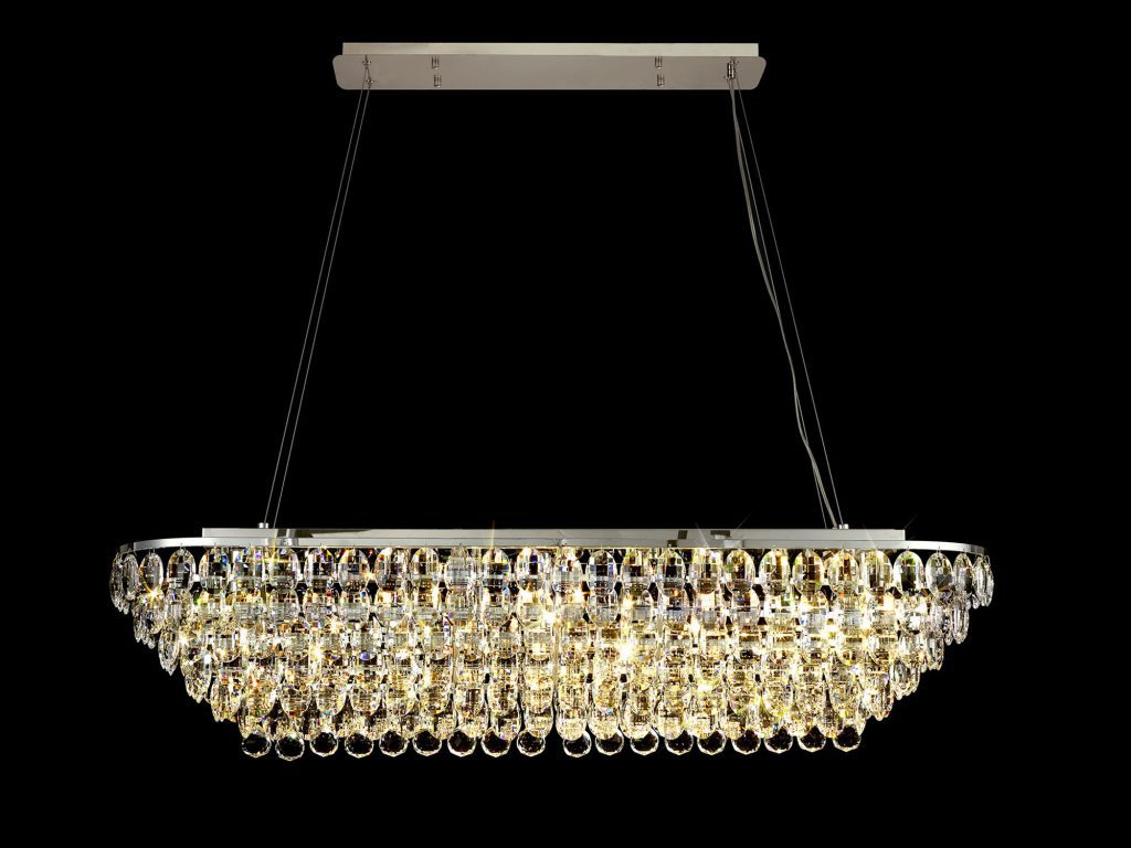 Kitchen Island Pendant Light | Linear Crystal Bar Pendant