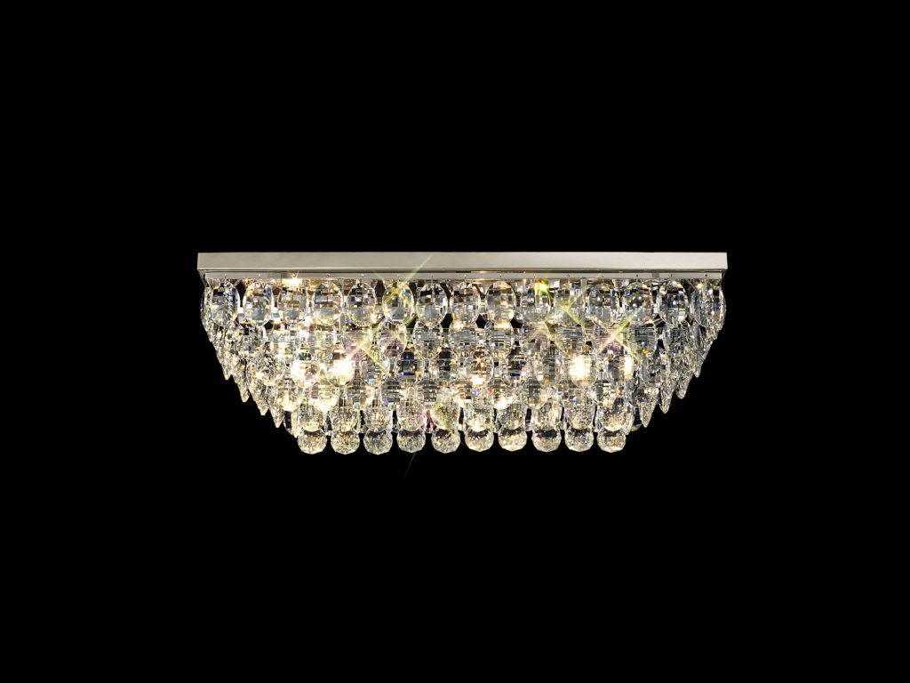 Bella 5 Light Flush Linear Crystal Ceiling Light Chrome
