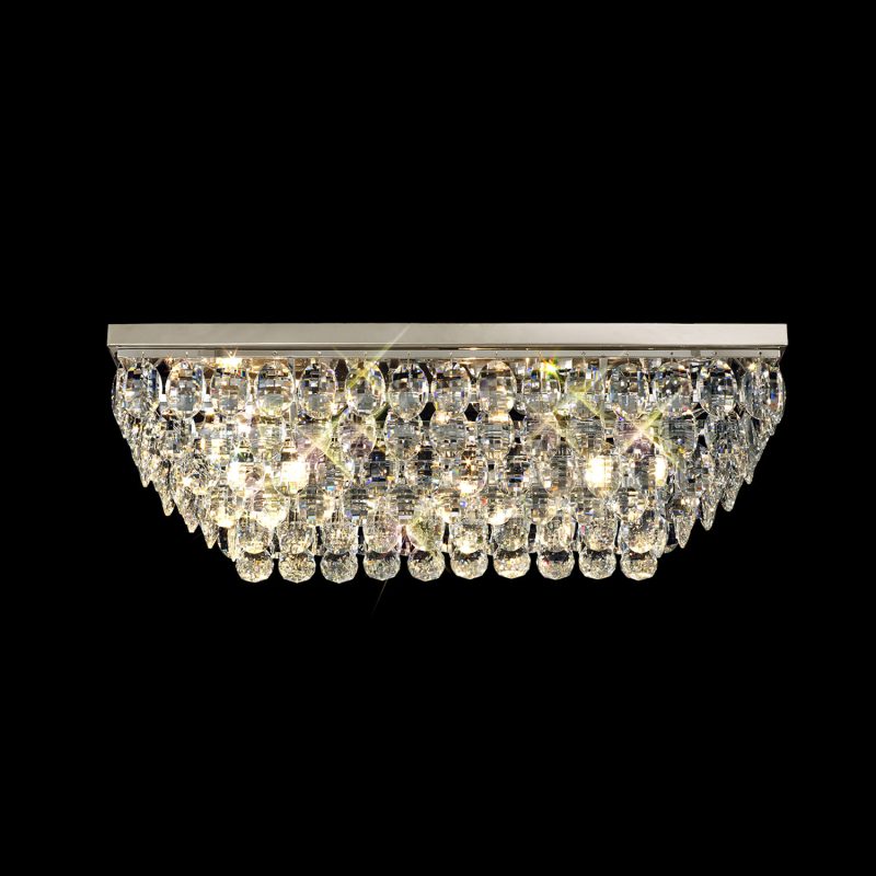 Bella 5 Light Flush Linear Crystal Ceiling Light Chrome