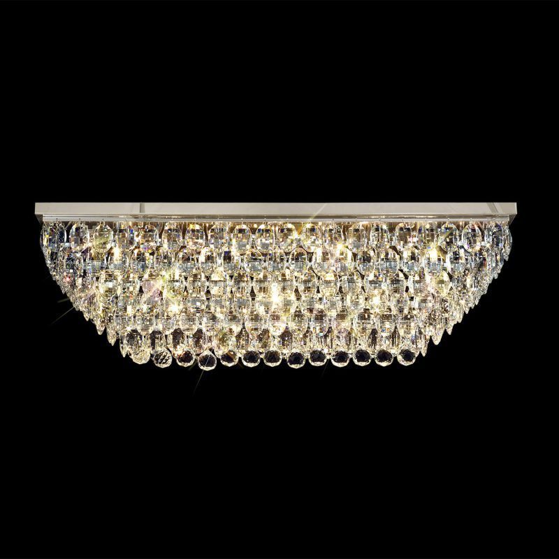Bella 11 Light Linear Crystal Ceiling Light Chrome and Crystal