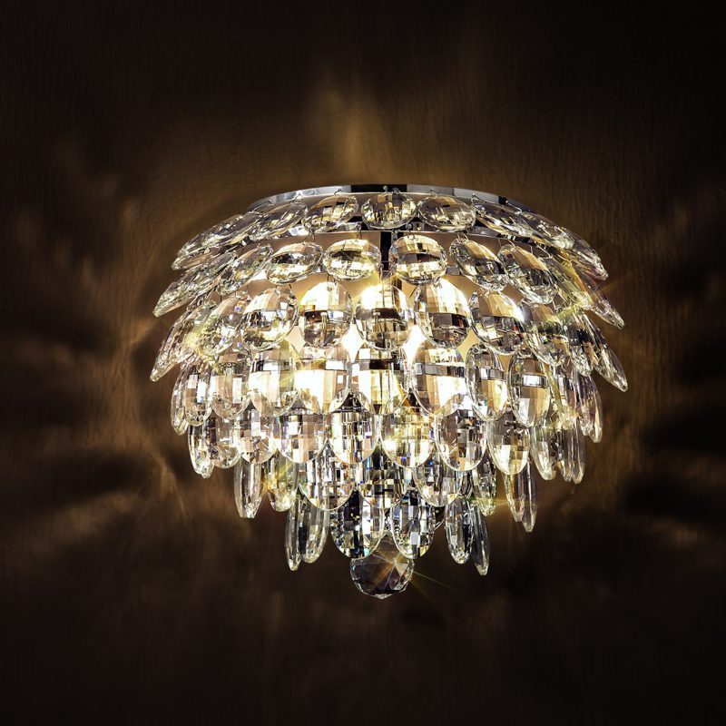 1532828 Bella 2 Light Crystal Wall Light Chrome/Crystal