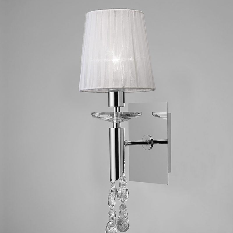153864 1 Light Polished Chrome/Crystal Wall Light