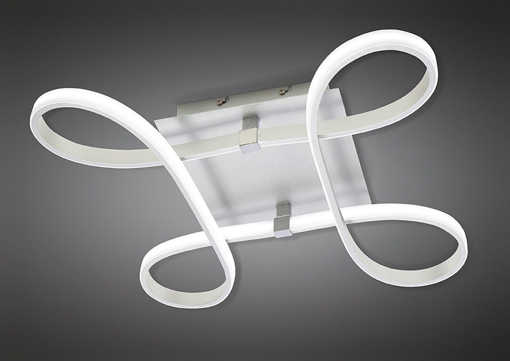 154990 Loop Square Silver LED Ceiling Light