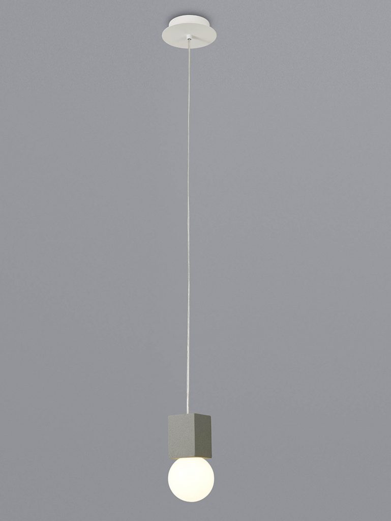 Kitchen Island Pendant Lights | Grey Cube Cement Pendant