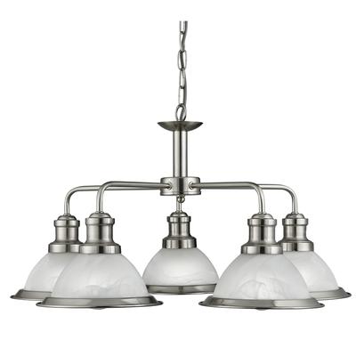 Diner 5 Light Ceiling Pendant Satin Silver