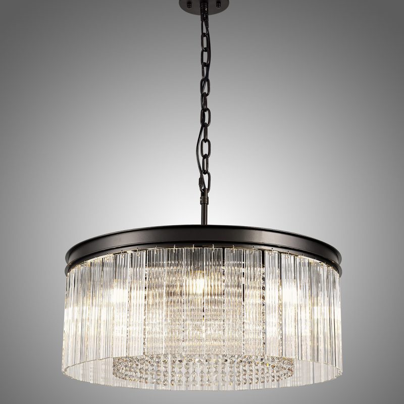 2001021 Boden 8 Light Crystal Round Pendant Bronze Oxide