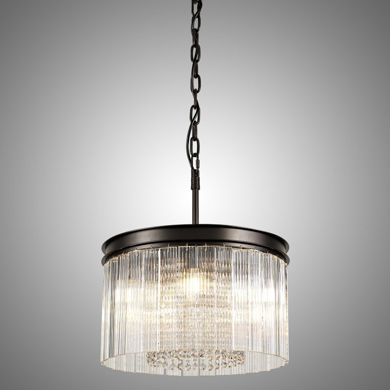 2001022 Boden 5 Light Crystal Round Pendant Bronze Oxide