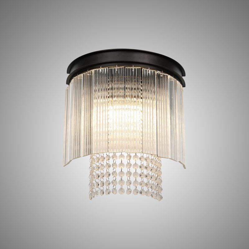 2001051 Boden 2 Light Crystal Wall Light Bronze Oxide