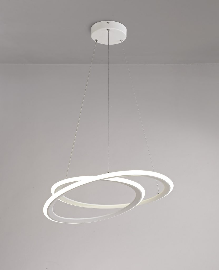 Led Pendant Lights | Matt White Circular Pendant